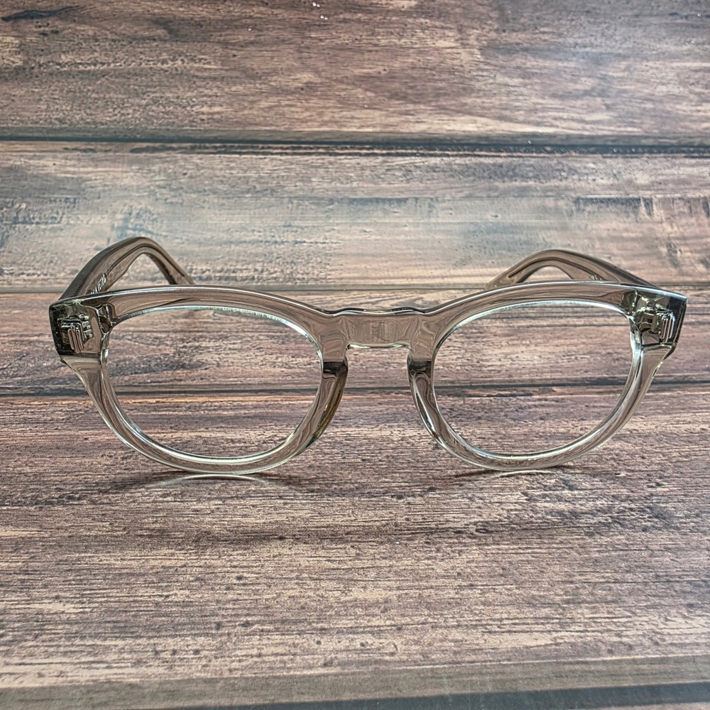 Dom Vetro Primo C44P Transparent Grey Eyeglasses Handmade in LA 49-24-145